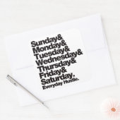 Sticker Carré Hâte quotidienne de SMTWTFS (Enveloppe)