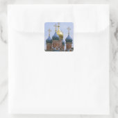 Sticker Carré Haut de l'Eglise orthodoxe russe en Russie (Sac)