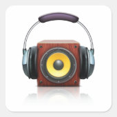 Sticker Carré Haut-parleurs et écouteurs (Devant)