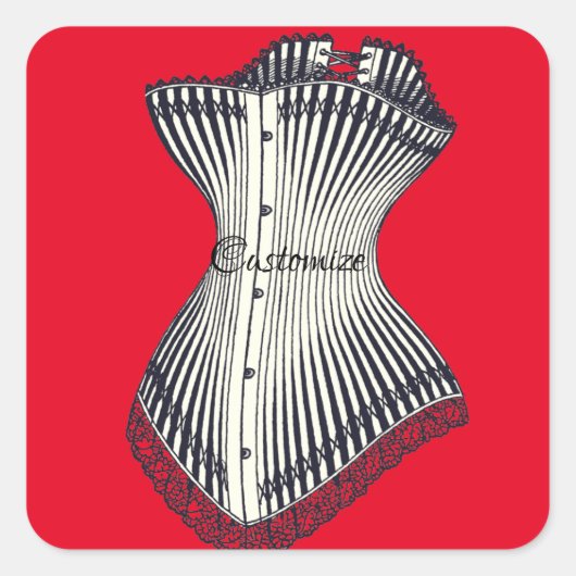 Sticker Carré Haute Couture Corset Thunder_Cove (Devant)