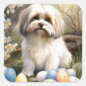 Sticker Carré Havanais avec oeufs de Pâques (Devant)