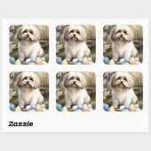 Sticker Carré Havanais avec oeufs de Pâques (Feuille)