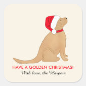 Sticker Carré Have a Golden Christmas Customized Flat Card (Devant)
