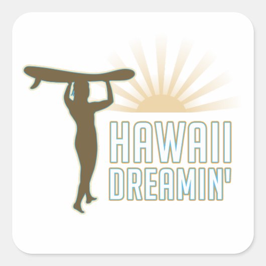 Sticker Carré Hawaii Dreaming (Devant)