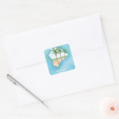 Sticker Carré Hawaii Grande île (Enveloppe)