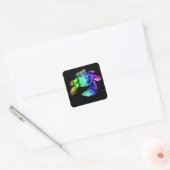 Sticker Carré Hawaii Tribal Honu Rainbow (Enveloppe)