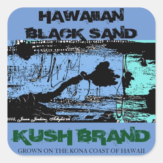 STICKER CARRÉ HAWAIIAN BLACK SAND KUSH (Devant)