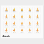 Sticker Carré Hawaiian Pizza Slice Christmas Tree Adresse (Feuille)