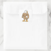 Sticker Carré Hawk en Bodybuilder avec six pack (Sac)