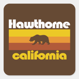 Sticker Carré Hawthorne, Californie