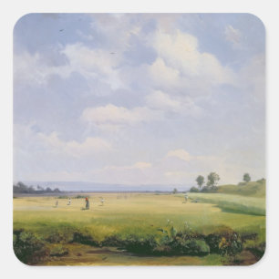 Sticker Carré Haymaking, 1838 (huile sur toile)