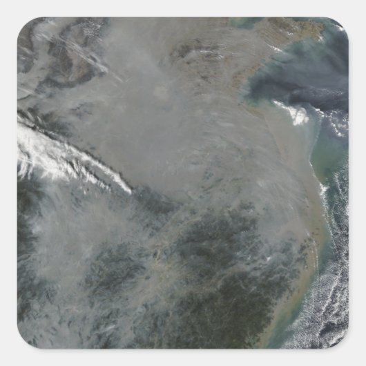 Sticker Carré Haze au-dessus de la Chine orientale (Devant)