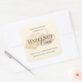 Sticker Carré Hazelnut Cream | Cozy Neutral Soy Candle Label (Enveloppe)