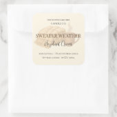 Sticker Carré Hazelnut Cream | Cozy Neutral Soy Candle Label (Sac)