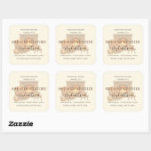 Sticker Carré Hazelnut Cream | Cozy Neutral Soy Candle Label (Feuille)
