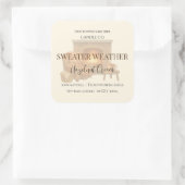 Sticker Carré Hazelnut Cream | Cozy Neutral Soy Candle Label (Sac)