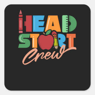 Sticker Carré Head Start Crew Headstart Enseignant École préscol