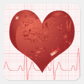 Sticker Carré Heart Beat (Devant)