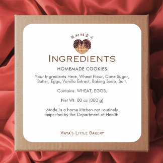 Sticker Carré Heart Chocolate Waffle Bakery Ingredients Product