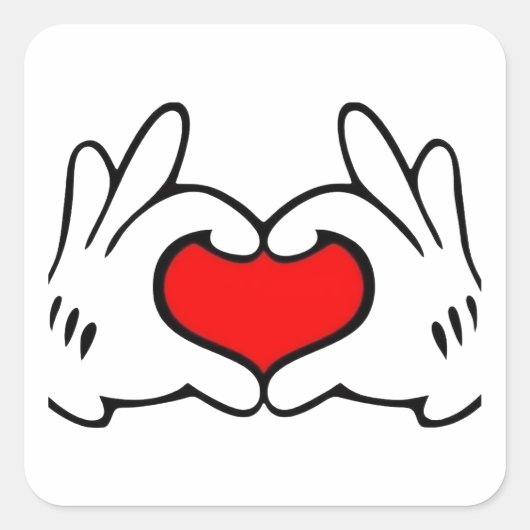 Sticker Carré Heart Hand  (Devant)