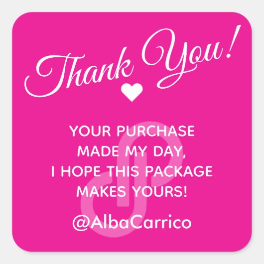 Sticker Carré Heart Poshmark Merci (Devant)