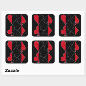 Sticker Carré Heart Spade Diamond Club (Feuille)