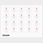 Sticker Carré Heart Sugar Cookie Watercolor Bakery Ingredient (Feuille)