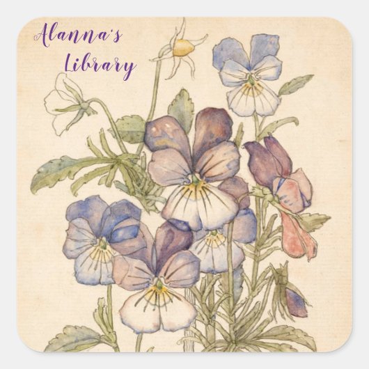 Sticker Carré Heart's-Ease WalberBrunswick par Charles Mackintos (Devant)