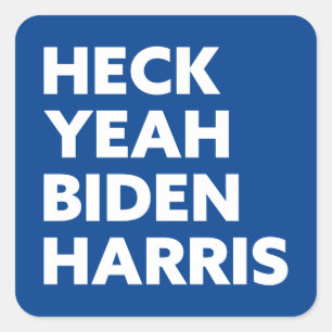Sticker Carré Heck Ouais Biden Harris Couleurs personnalisées Bl