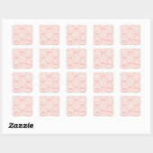 Sticker Carré Hedwig Pink Ribbon Pattern (Feuille)
