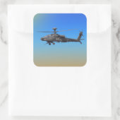 Sticker Carré Hélicoptère Apache AH-64 (Sac)
