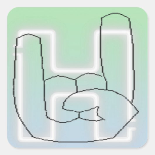 Sticker Carré Hella Button (Devant)