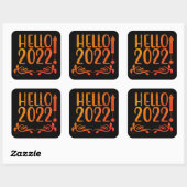 STICKER CARRÉ HELLO 2022 (Feuille)