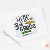 Sticker Carré Hello 3e année (Enveloppe)