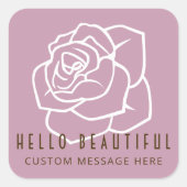 Sticker Carré Hello Beautity - Moderne rose rose rétro (Devant)
