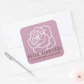 Sticker Carré Hello Beautity - Moderne rose rose rétro (Enveloppe)