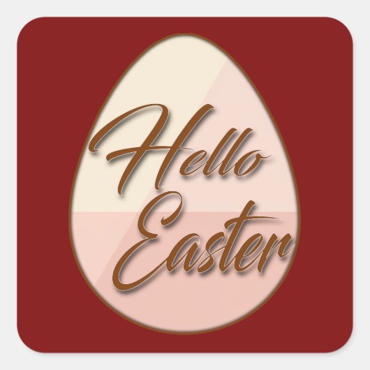 Sticker Carré Hello Easter – Minimal Egg Design - Autocolante (Devant)
