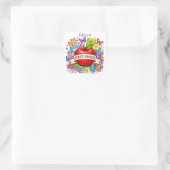 Sticker Carré Hello First Grade Retro Apple (Sac)