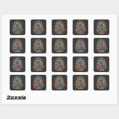 Sticker Carré Hello Kindergarten Rainbow First Day of School (Feuille)