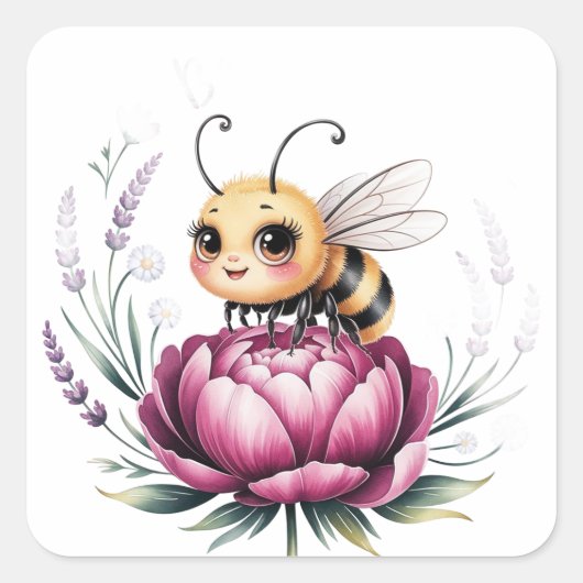 Sticker Carré Hello summer  (Devant)