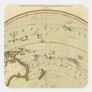 Sticker Carré Hémisphère S, avion de Londres