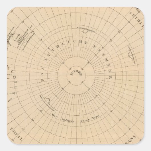 Sticker Carré Hémisphère sud, Antarctique (Devant)