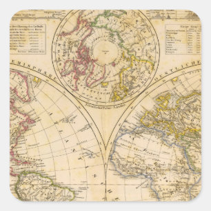 Sticker Carré Hémisphères