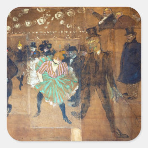 Sticker Carré Henri de Toulouse-Lautrec - Danse au Rouge