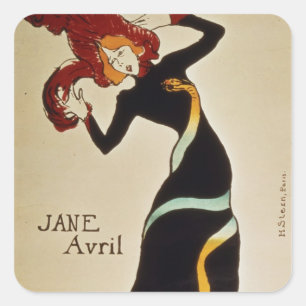 Sticker Carré Henri de Toulouse-Lautrec   Jane Avril 1899
