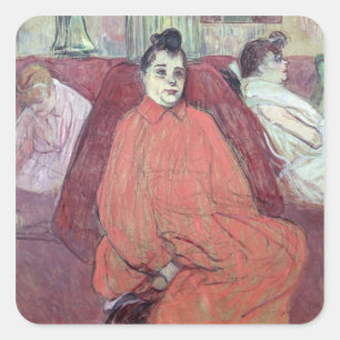 Sticker Carré Henri de Toulouse-Lautrec   Le Divan, 1893