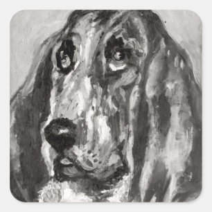 Sticker Carré Henri de Toulouse-Lautrec Tête d'un chien couran
