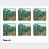 Sticker Carré Henri Rousseau - La cascade (Feuille)