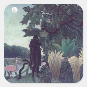 Sticker Carré Henri Rousseau - La Charmeuse de serpents