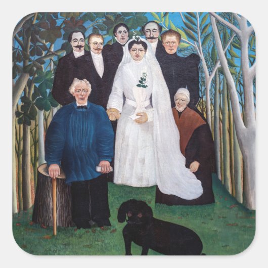 Sticker Carré Henri Rousseau - La fête de mariage (Devant)